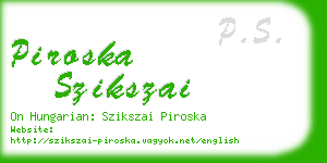 piroska szikszai business card